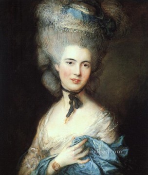  azul Arte - Retrato de una dama vestida de azul Thomas Gainsborough